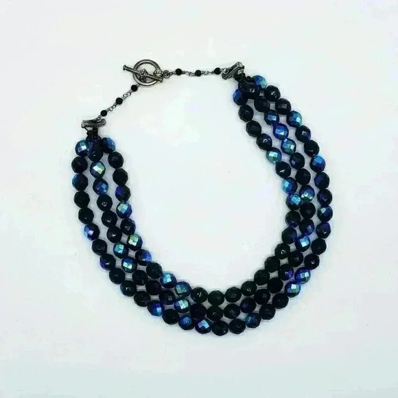 Blue Faceted Bead Necklace - Picture 2 of 2